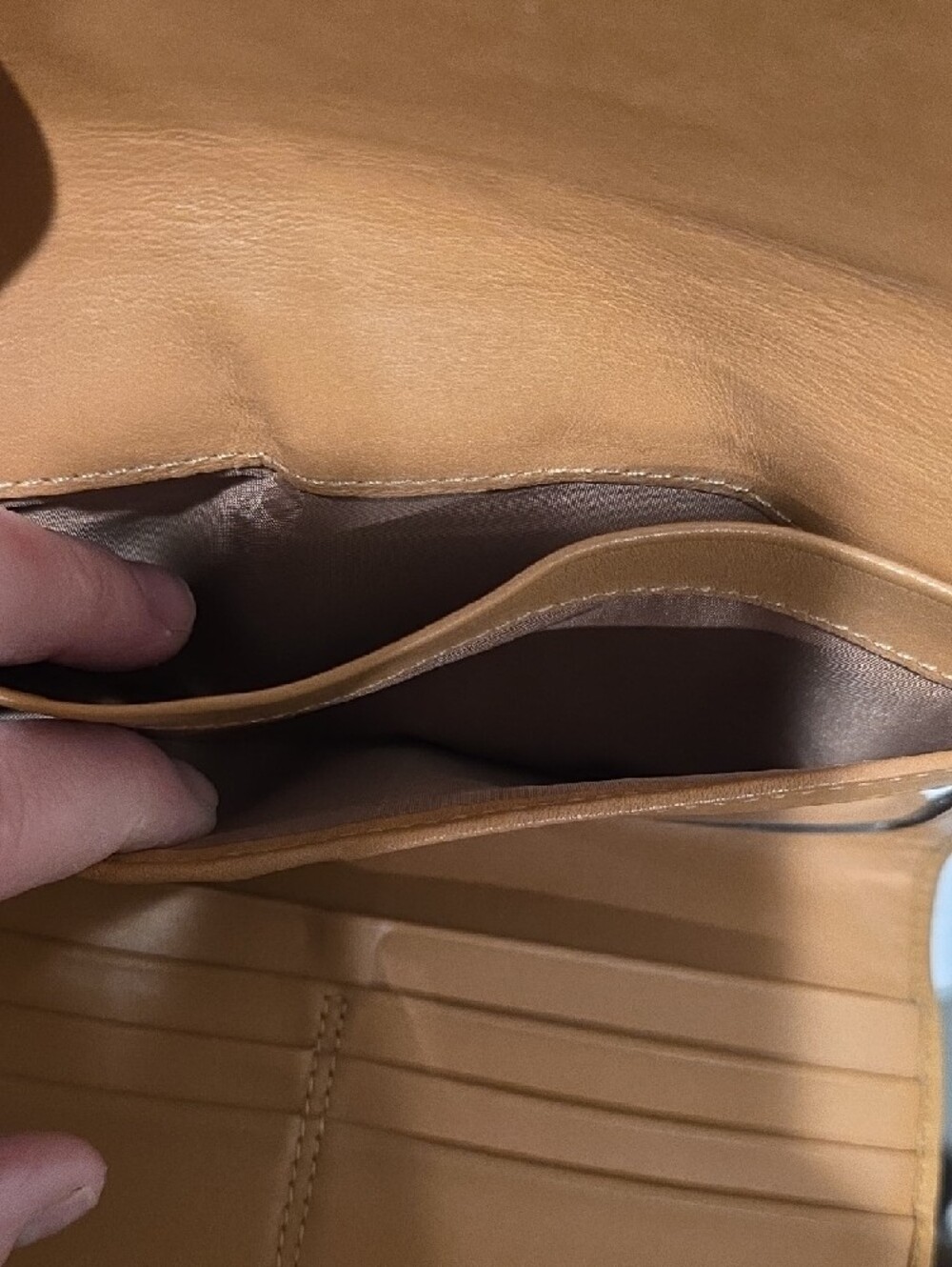 Coach Brown Signature Canvas Continental Wallet with Leather Strap - Picture 3 of 15